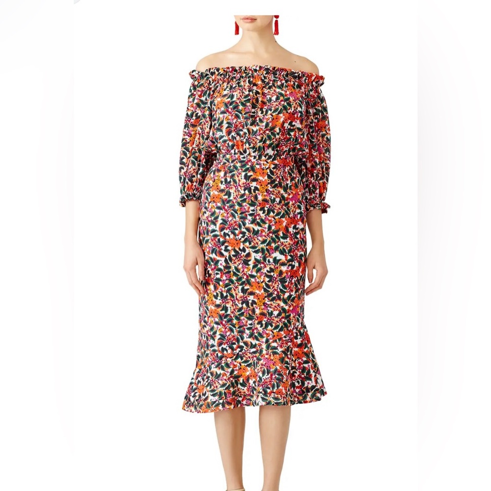Saloni Floral Off Shoulder Grace Dress